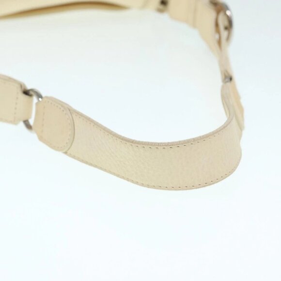 Salvatore Ferragamo Gancini Shoulder Bag Leather White Silver Auth - Picture 7 of 16